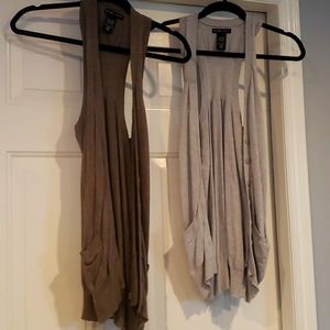 Long sweater button up vest